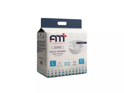 Подгузники для взрослых AMTlife Super, размер L (100-150)